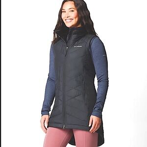 NWOT Columbia Long Black Puffer Vest Size XL